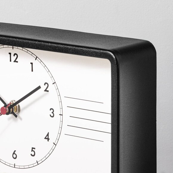 Retro Footed Tabletop Clock 10" Black - Hearth & Hand Magnolia - Target 2021 - Picture 3 of 5